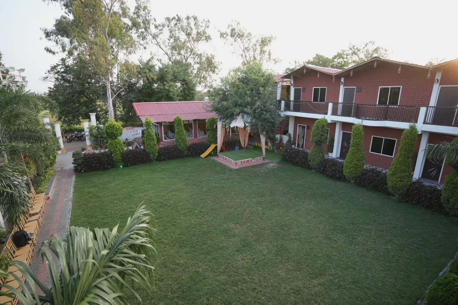 Lawn at Kunj Resort, Indore